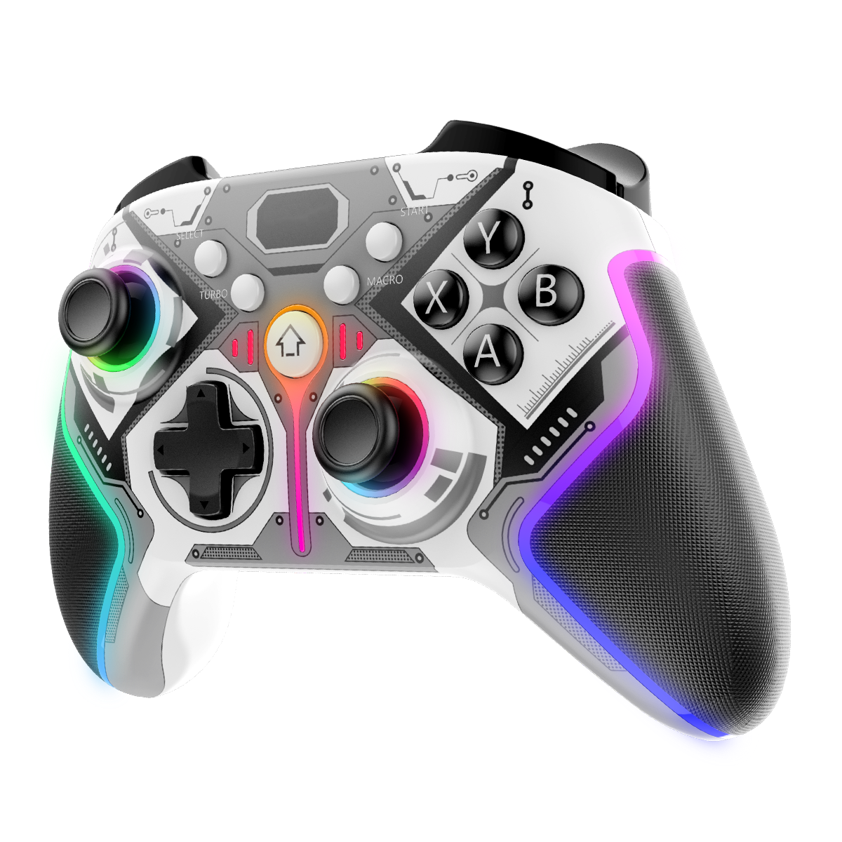PS4/Android/ios RGB Breathing Lighting Wireless hall Controller Black