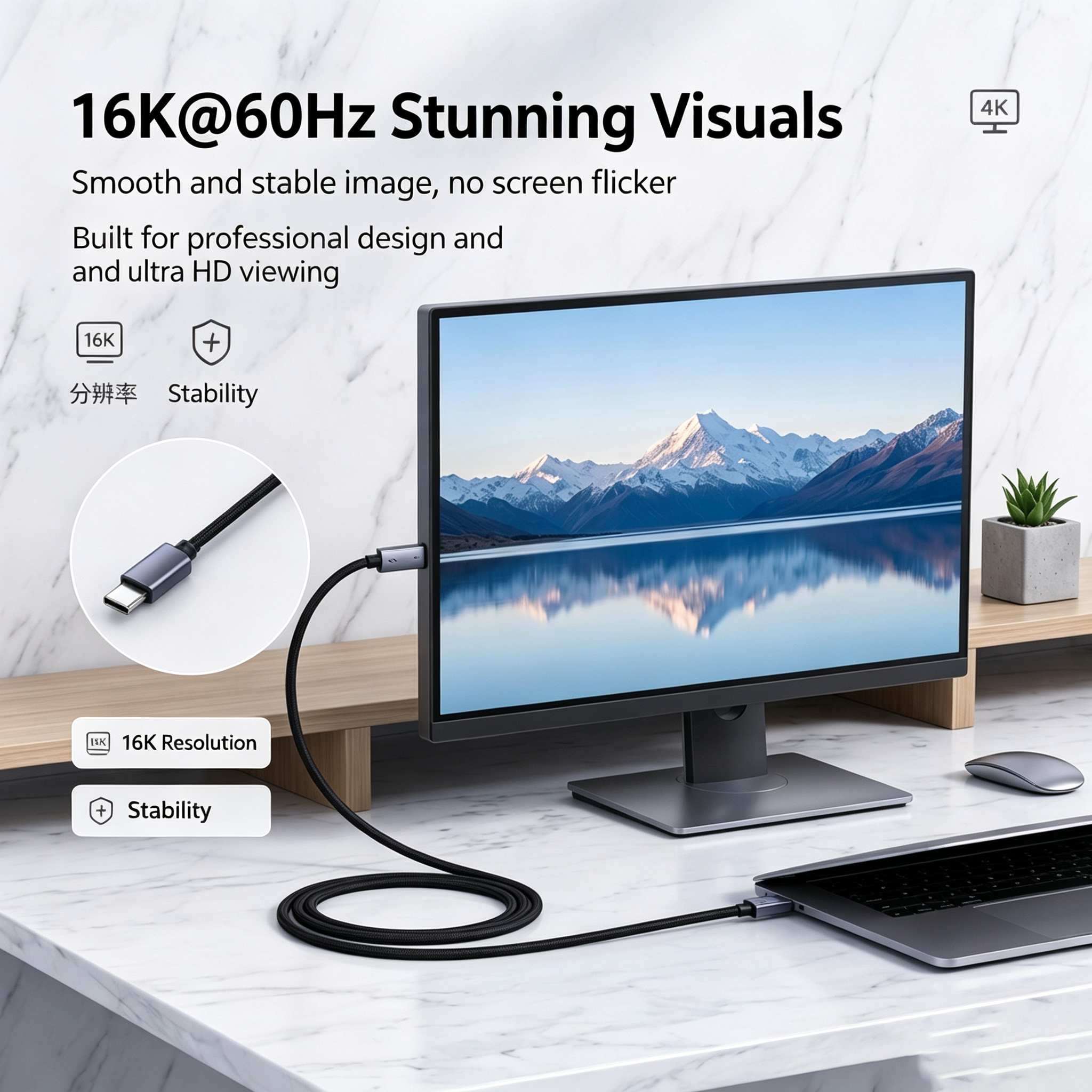 USB5 240W 80Gbps 16K USB-C Cable - Image 3