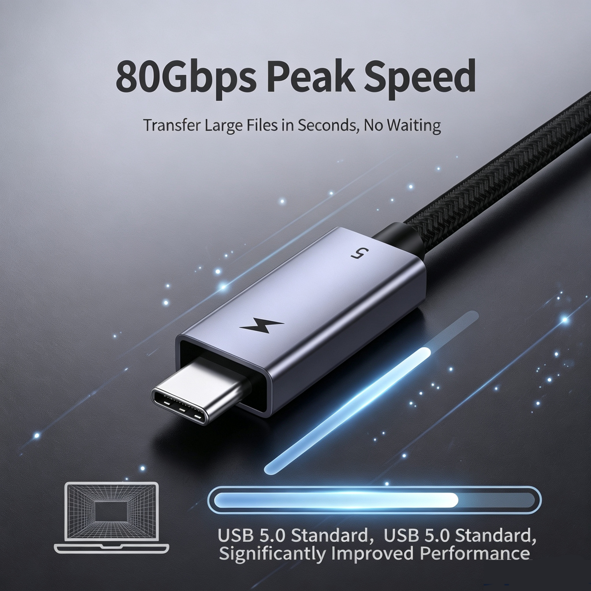USB5 240W 80Gbps 16K USB-C Cable - Image 4