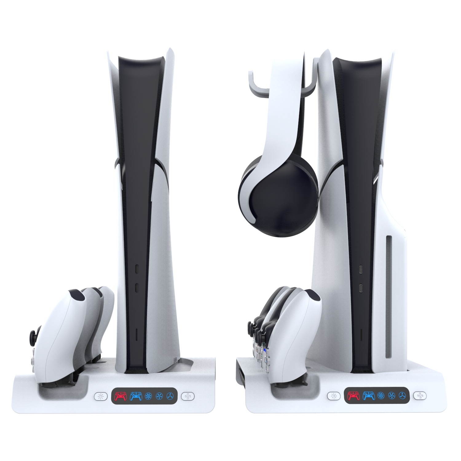 PS5 Pro/Slim Multi-Function RGB Cooling Dual Controller Charger & Headset Holder - Image 5
