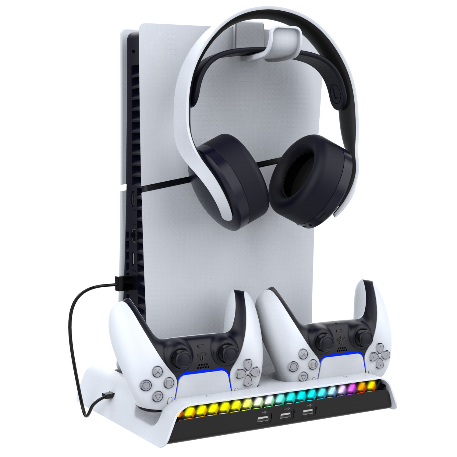 PS5 Pro/Slim Multi-Function RGB Cooling Dual Controller Charger & Headset Holder - Image 7